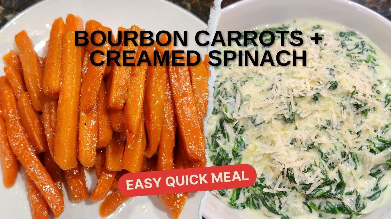 Sweet Bourbon Glazed Carrots + Creamy Spinach | Easy Holiday Side Dish Recipes