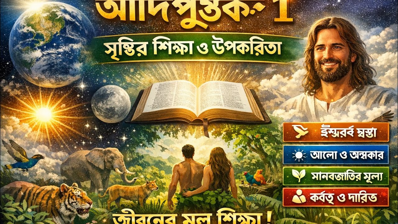 👉 Bible Adipustok 1 | Ishor Kivabe Shobkichu Srishti Korlen | Jiboner Mul Shiksha#biblereading#guru 