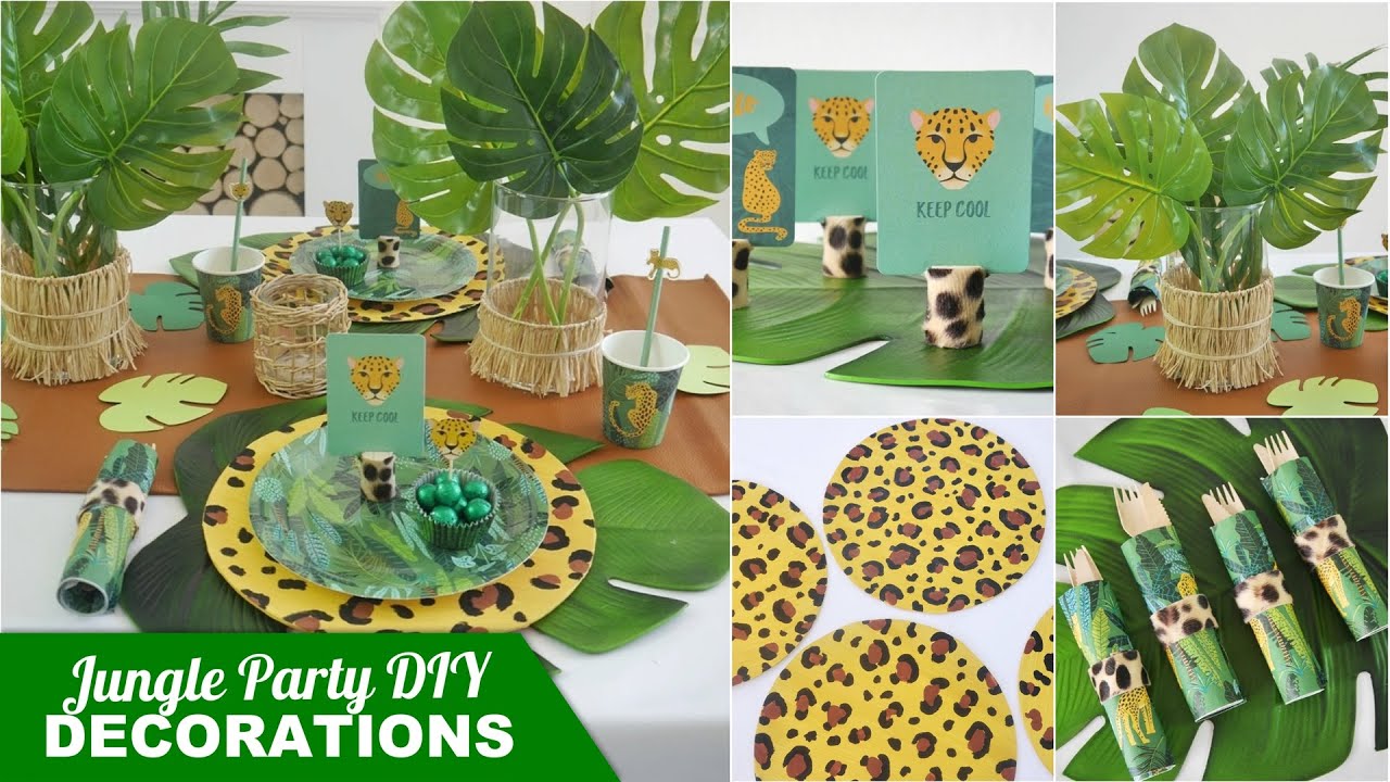 Jungle Party DIY Decor 🐆🌿🎈 With Quick & Easy Tablescape Ideas