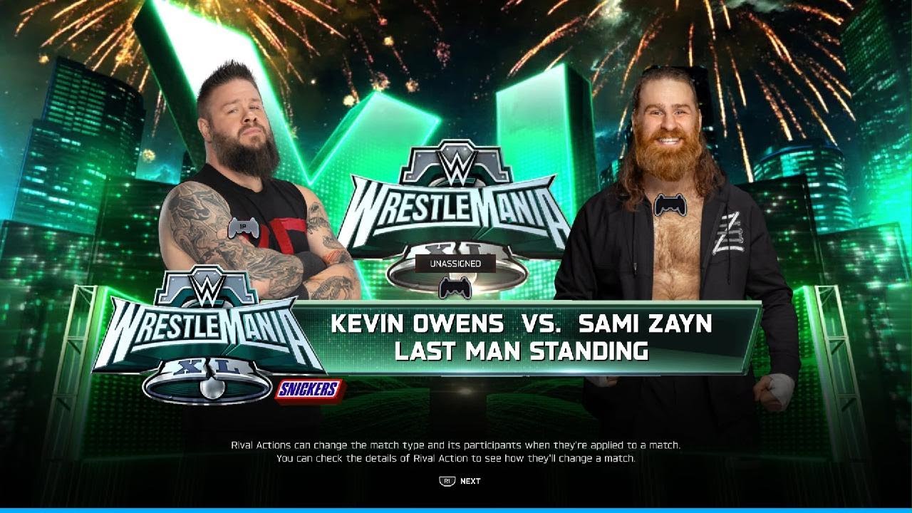 Kevin Owens VS Sami  Zayn WM XL (WWE2K25 Week 44 Universe Mode )