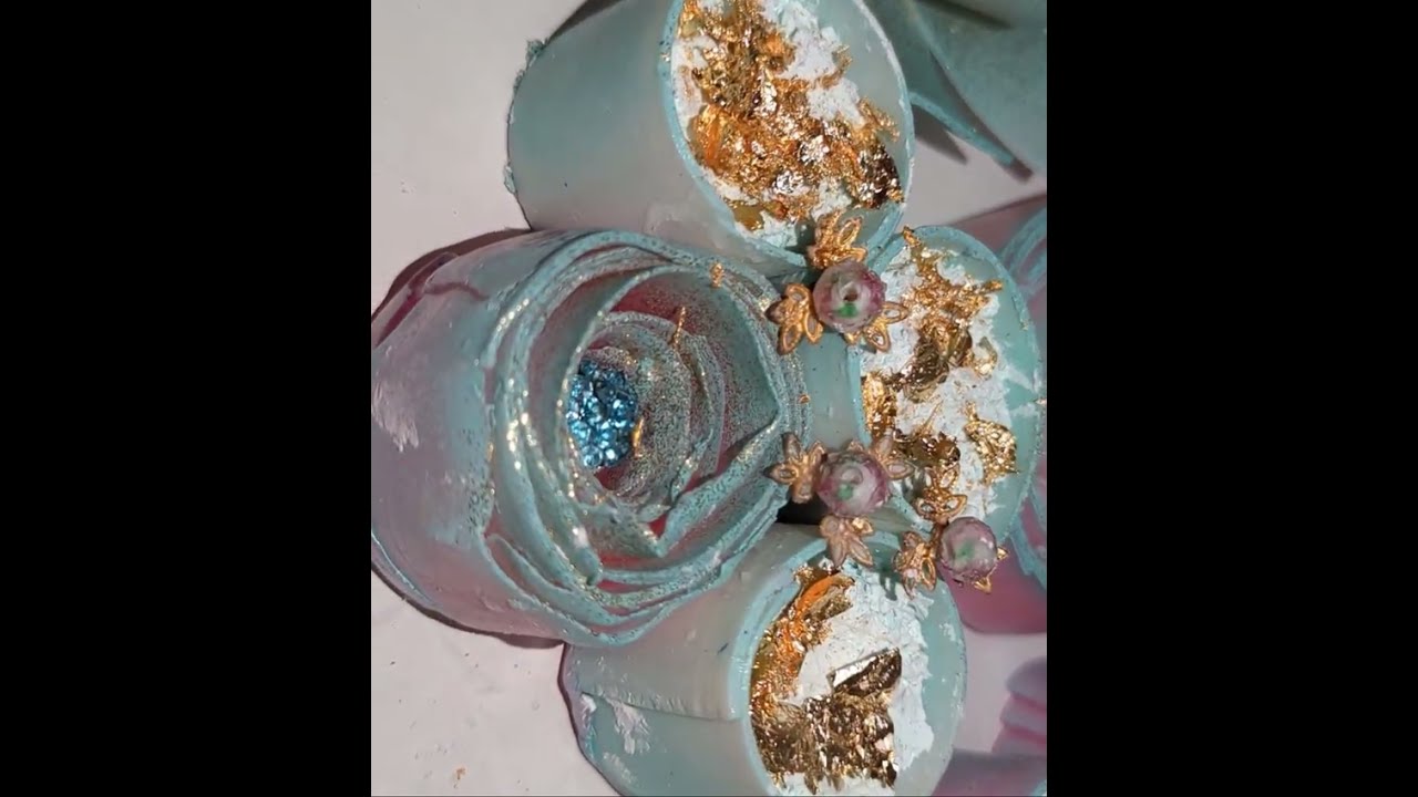Altar of heaven ASMR Pastel colors with gold flakes satisfying soap crunch #yt #altarofheaven #yt 