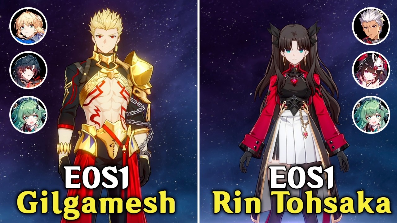 4.4 BETA IS HERE! Gilgamesh E0S1 + Saber E0S1 & Rin Tohsaka E0S1 + Archer E0S1 Gameplay | HSR
