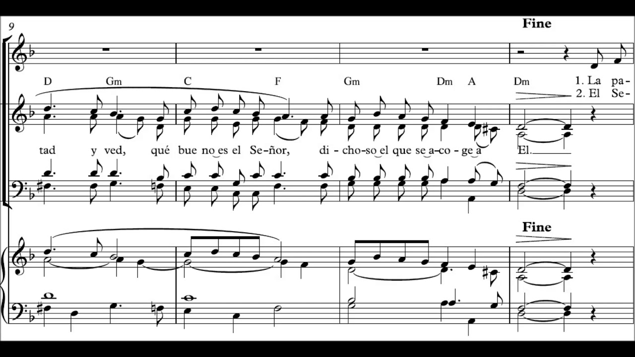 Gustad y Ved - Reunidos en su Nombre - F. Palazon (Partitura Organo, Coro, Solista y Pueblo)