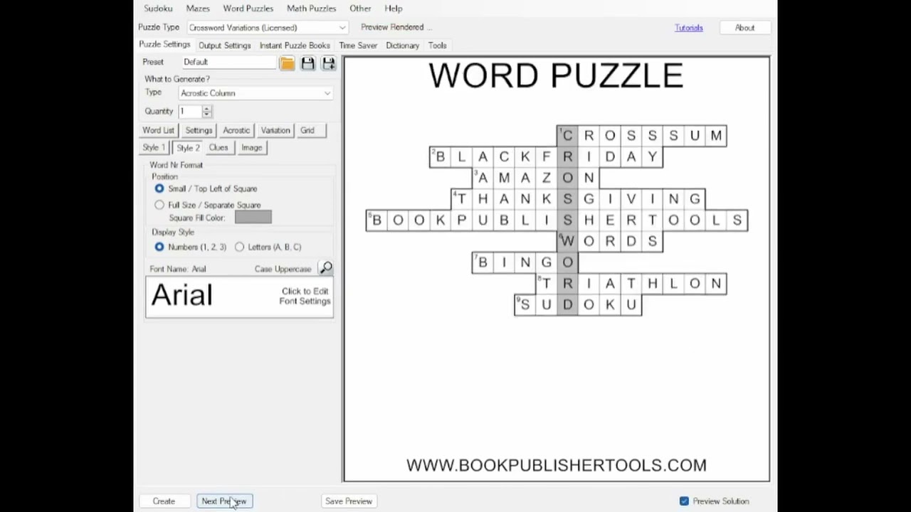 Overview of the Puzzle Maker Pro Update v2024.2.5 for Criss Cross and Acrostic Column puzzles