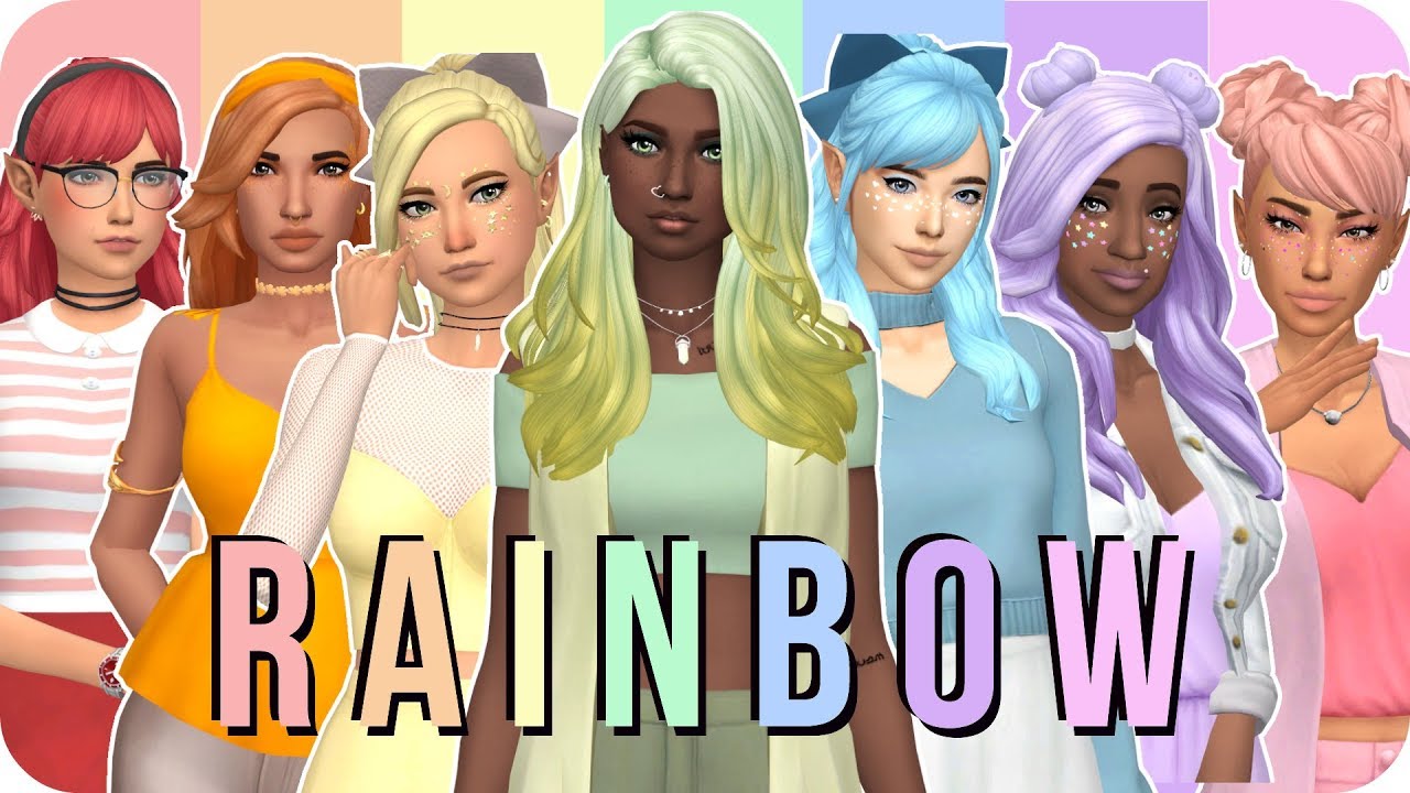 Sims 4 Create A Sim - Rainbow ❤️💛💚