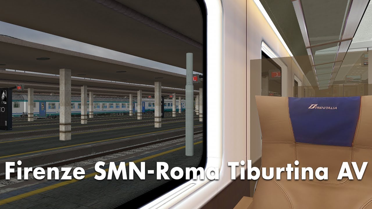 Firenze SMN-Roma Tiburtina (Frecciarossa 1000) annunci a bordo! Open Rails
