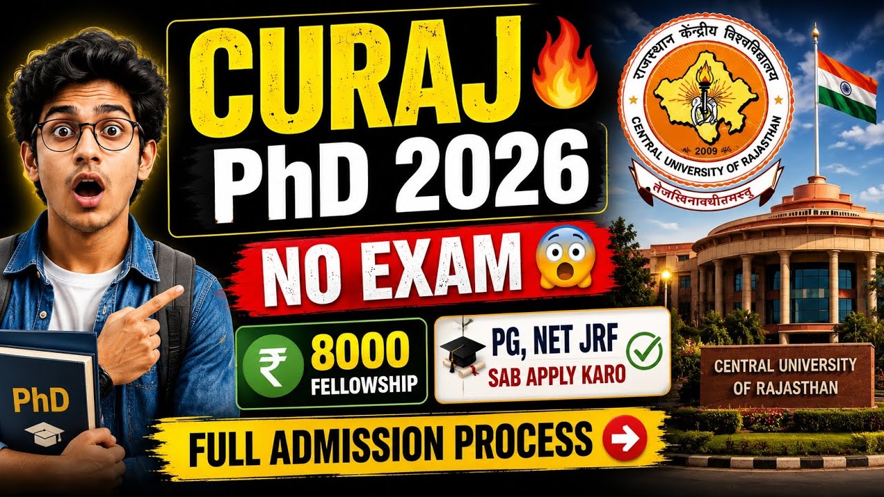 Central University of Rajasthan PhD Admission 2026 🔥 | Seat Matrix + Full Process #curaj #phd 🎯