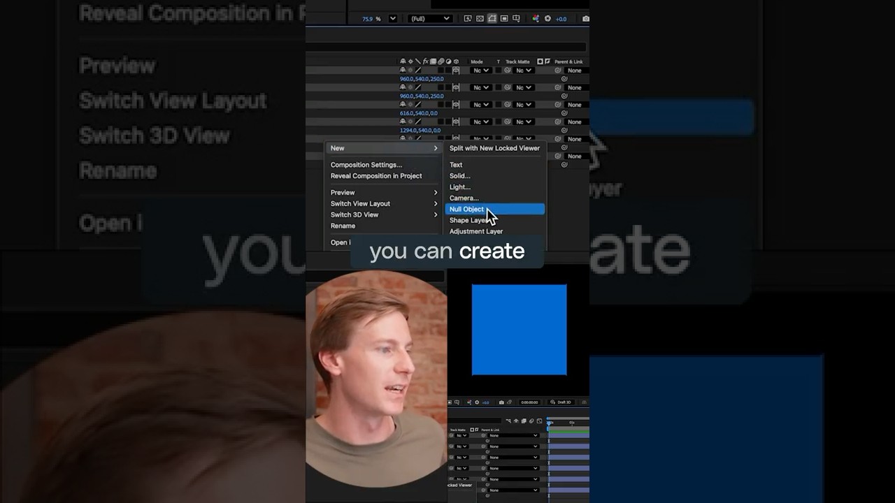 Using a Null Object to move multiple 3D layers in After Effects