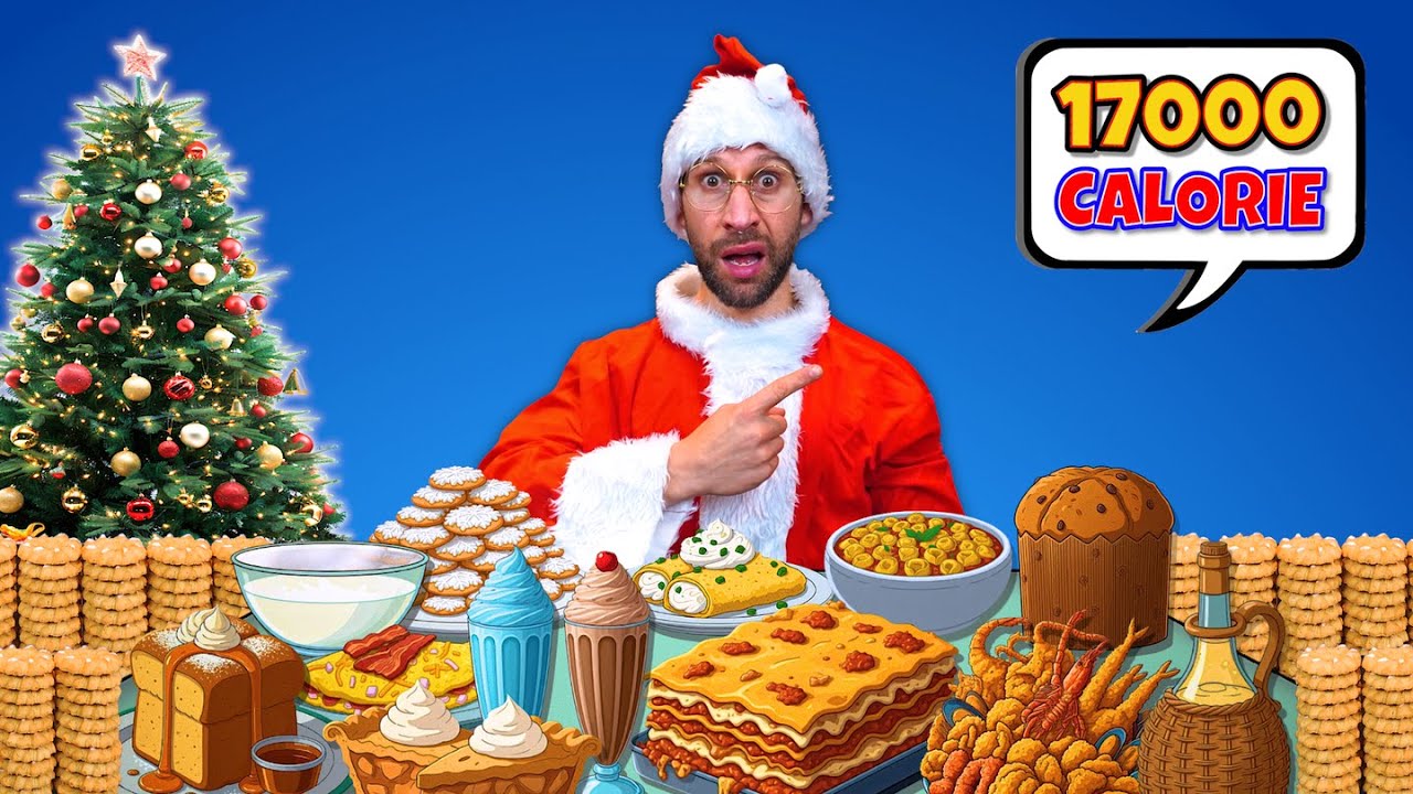 Sono Sopravvissuto alla gigantesca DIETA di BABBO NATALE - (17000 Calorie)