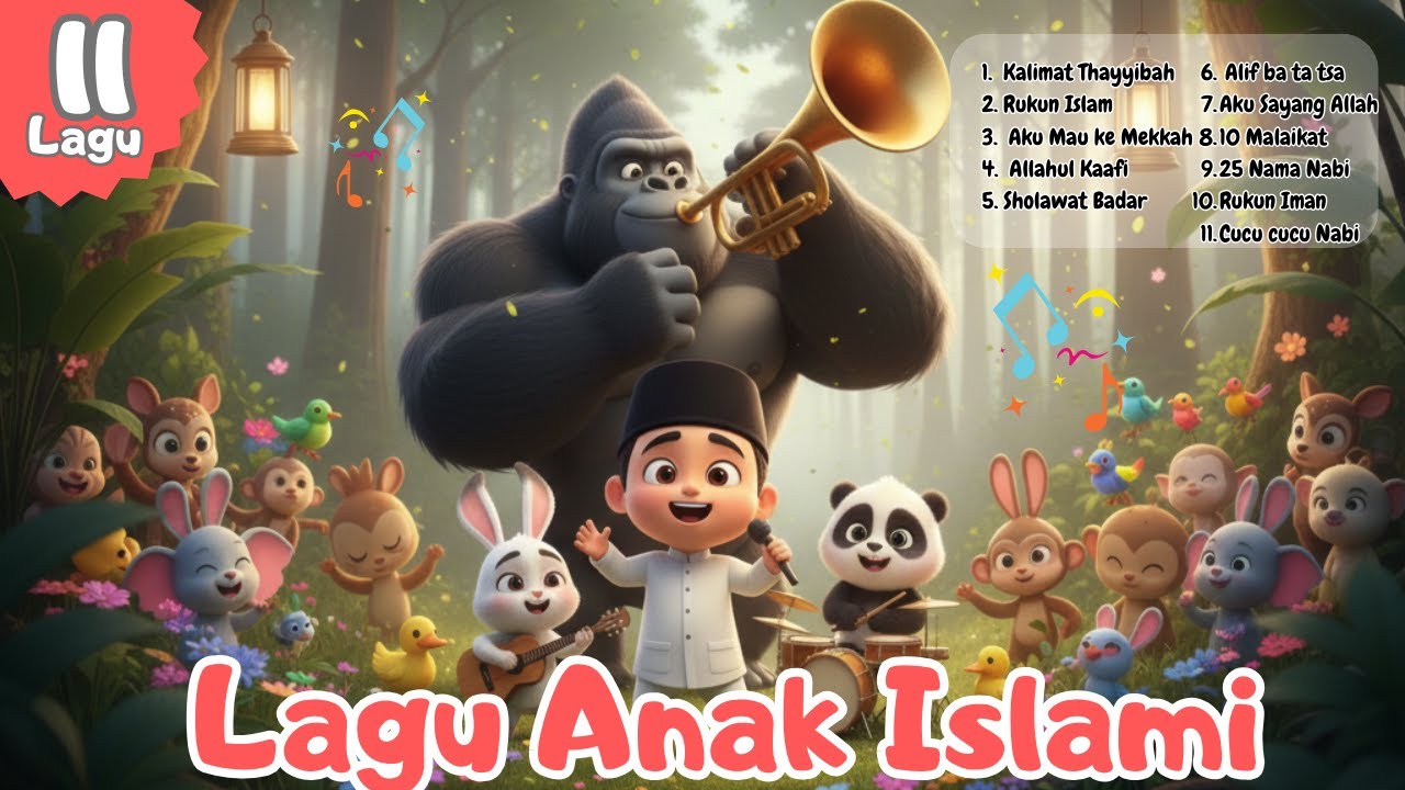 11 Lagu Anak Islami - Kalimat Thayyibah, Cucu cucu Nabi, Allahul Kaafi, Aku Mau ke Mekkah,Rukun Iman