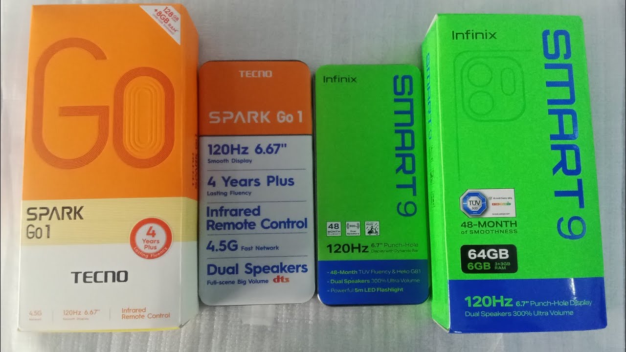 infinix smart 9 vs Tecno spark Go 1 : Speed test