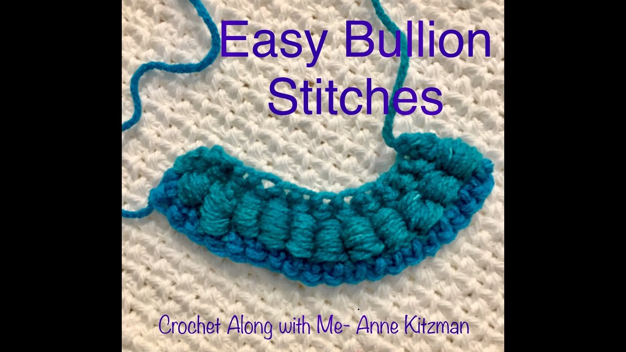 Crochet the Bullion Stitch the EASY WAY Using a Stitch Holder and Learn a SC Chainless Foundation