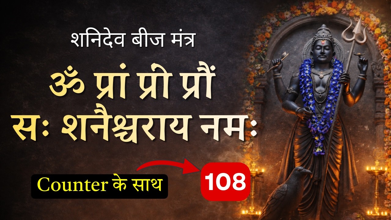शनि दोष निवारण मंत्र - Fast | ॐ प्रां प्रीं प्रौं सः शनैश्चराय नमः | Shani Beej Mantra - 108 Baar