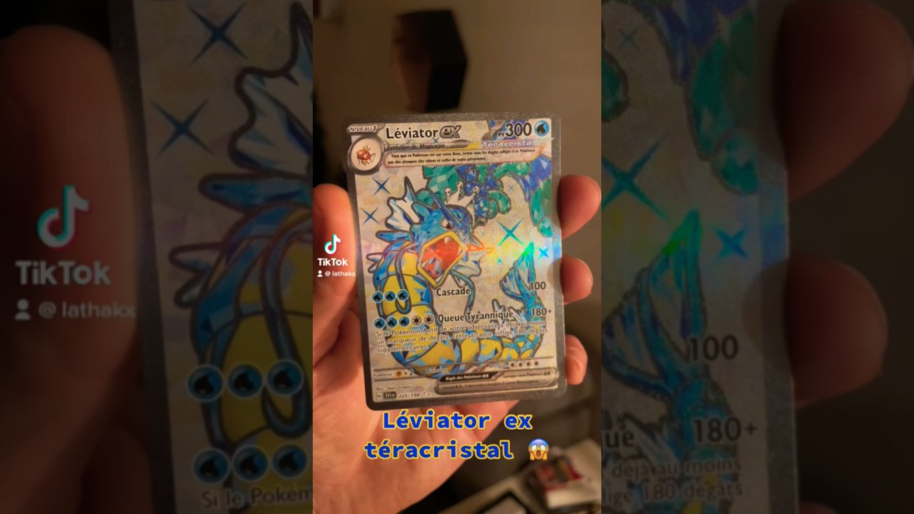 Leviator teracristal ! Je suis fan 😱😍 #pokemon #leviator #teracristal #rare #carte #collection