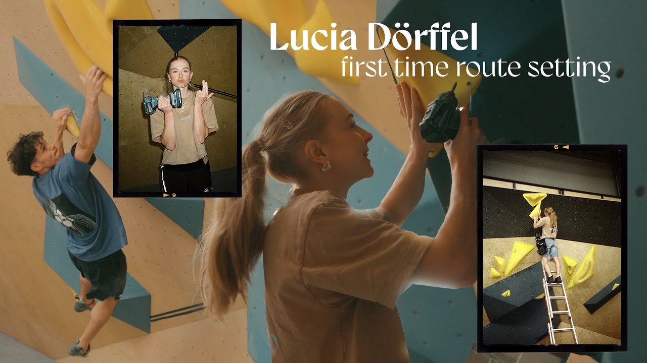 Lucia Dörffel´s first route setting with our huge new VoLUmes