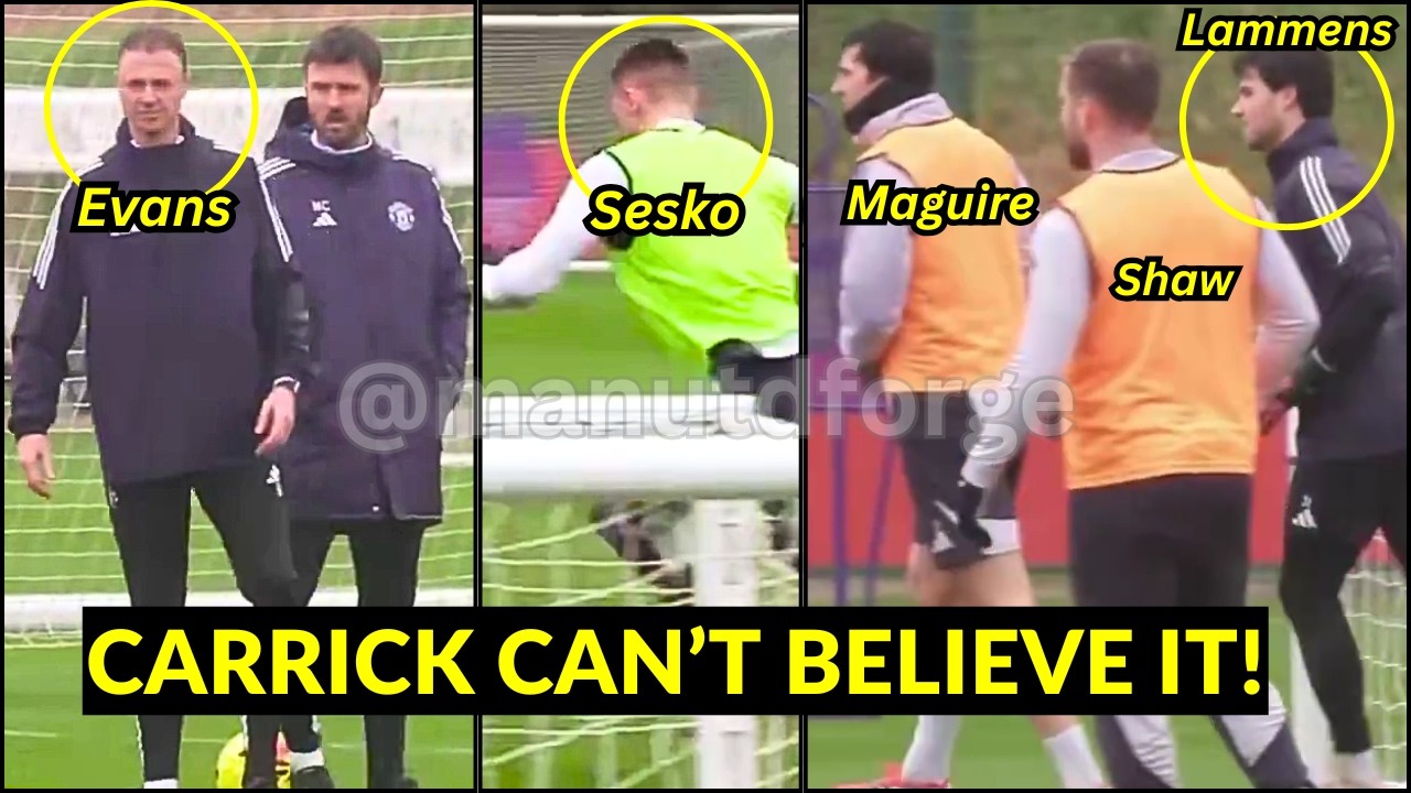 Carrick SHOCKED! Sesko-Maguire-Shaw-Lammens DID THIS in Man Utd training today ahead Newcastle