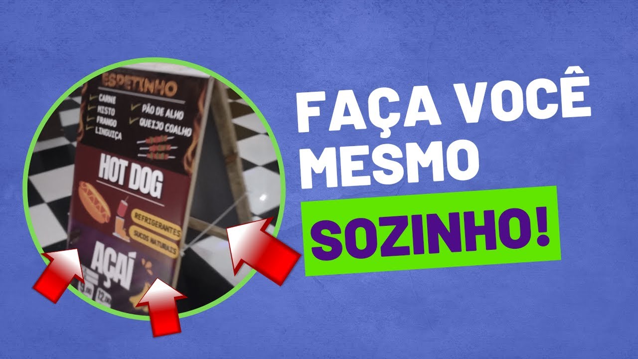 COMO FAZER UM CAVALETE PARA PROPAGANDA DE COMÉRCIO / FAÇA VOCÊ MESMO / BUFFET ESPAÇO PARA FESTAS