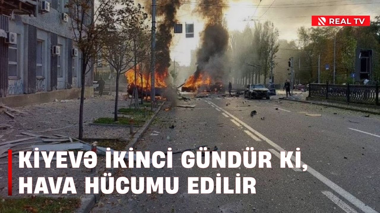 Kiyevə ikinci gündür ki, hava hücumu edilir - Dronlar şəhərin mərkəzində dağıntılara səbəb olub
