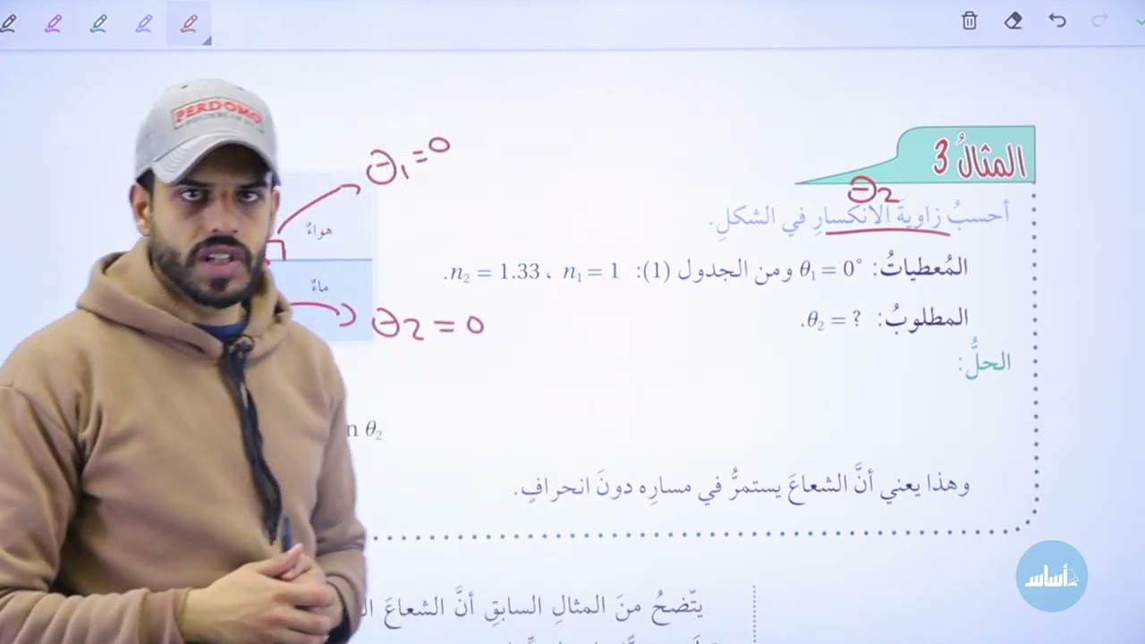 الحصة الثالثة من درس انكسار الضوء | فيزياء الصف التاسع الفصل الدراسي الثاني⚡🧲