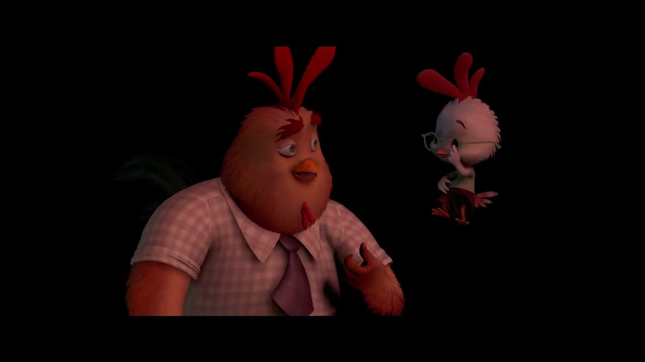 Chicken Little - Buck Cluck tells the truth to Melvin red alien scene