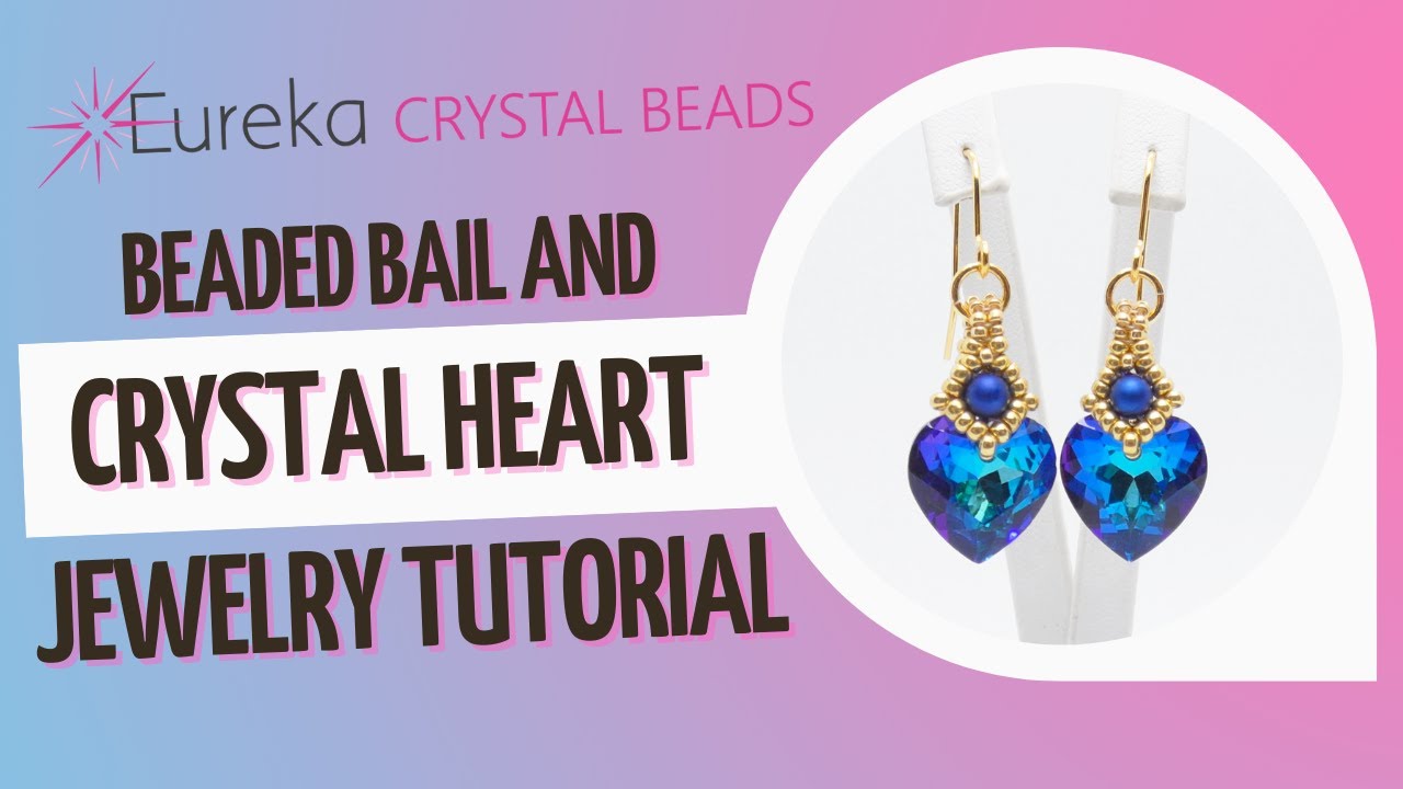 How to Make a Beaded Bail for a Crystal Heart Pendant 💙 W/ Krakovski Crystal & Miyuki Round Beads
