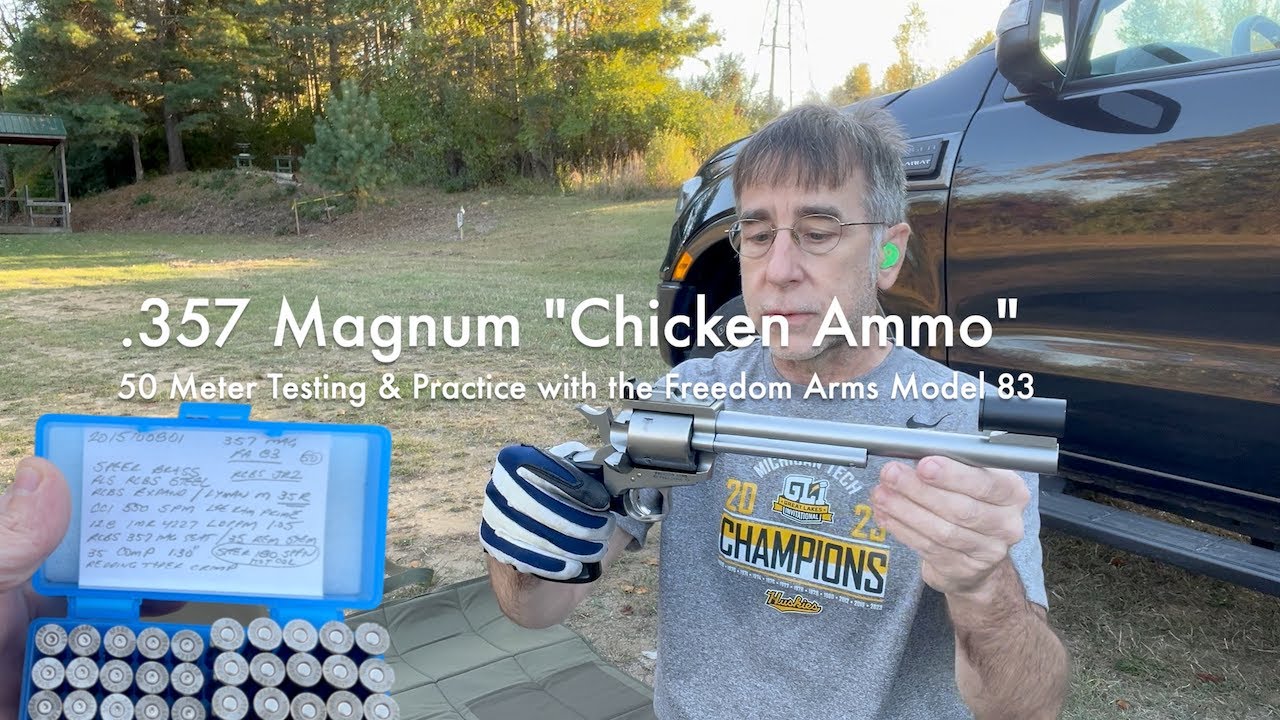 357 Magnum «Куриные патроны» | Тестирование и практика стрельбы на 50 метров с Freedom Arms Model 83