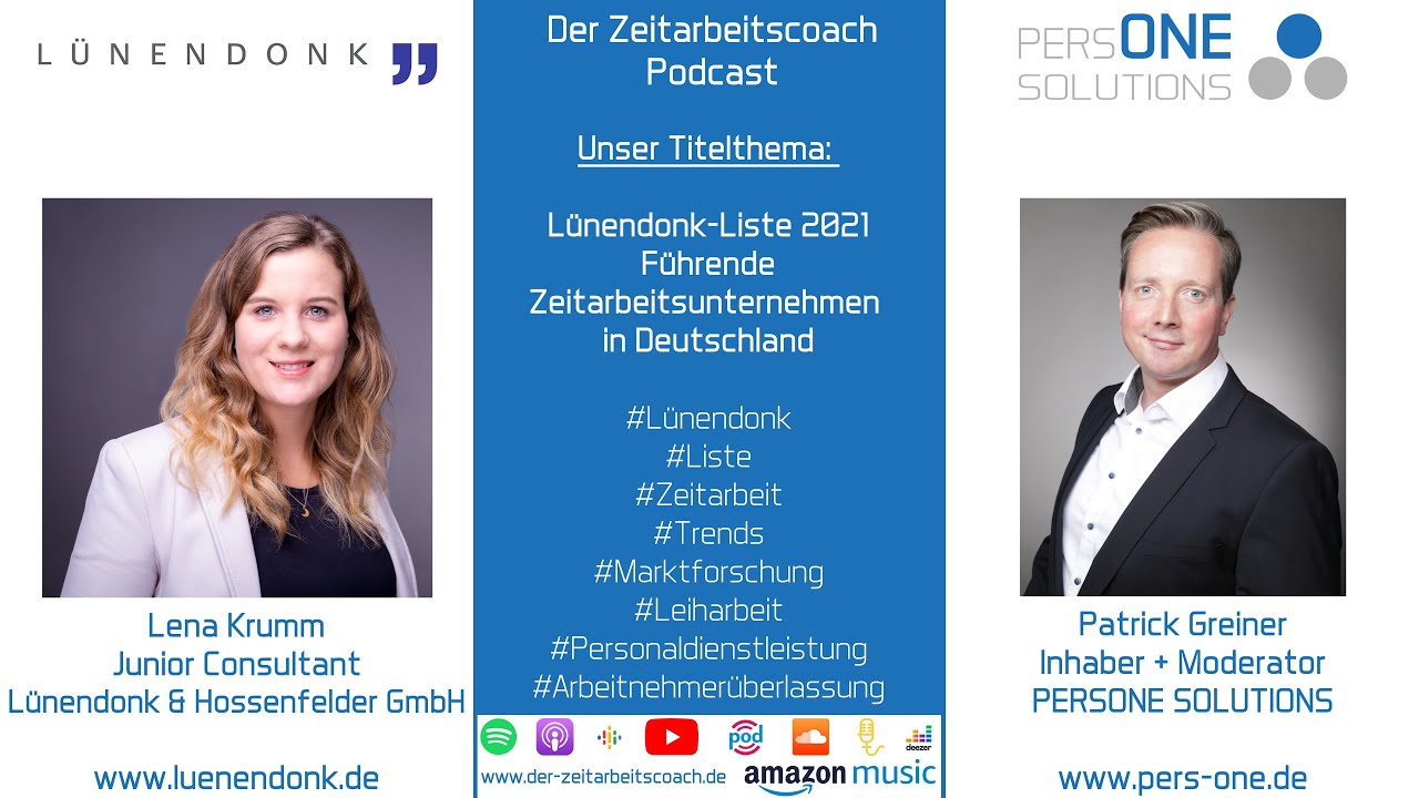 Lünendonk-Liste 2021 | Lena Krumm von der Lünendonk & Hossenfelder GmbH im Zeitarbeitscoach Podcast