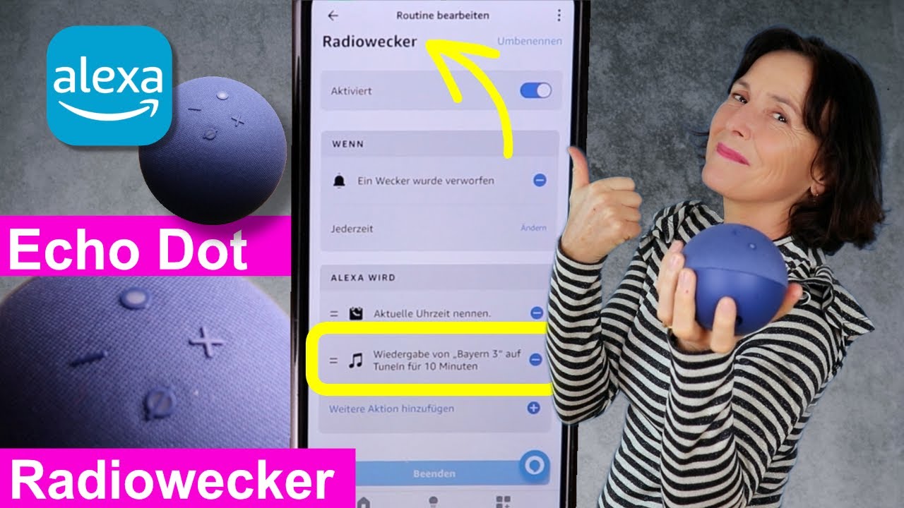 Alexa: Radiowecker mit Routine eingeben.  Echo Dot und Alexa einfach erklärt.