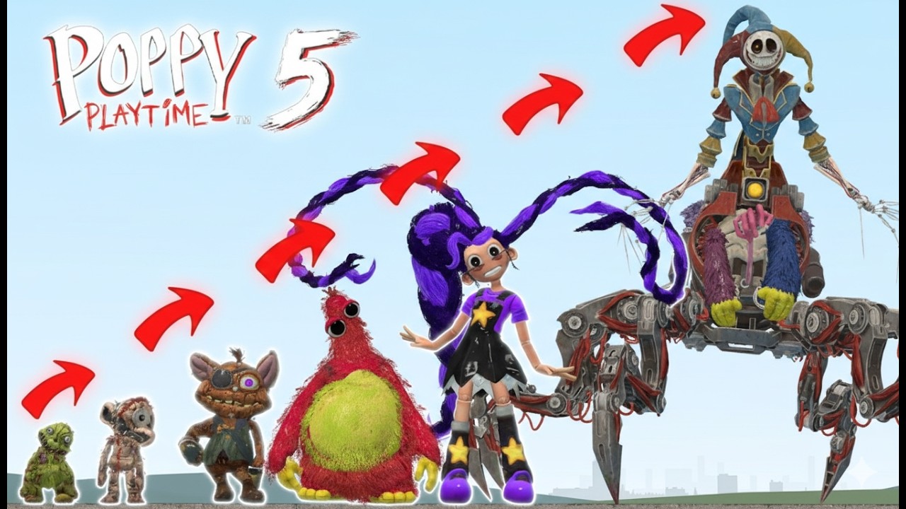 SIZE COMPARISON OF NEW POPPY PLAYTIME CHAPTER 5 vs OMNIDROIDS V19 in Garry's Mod