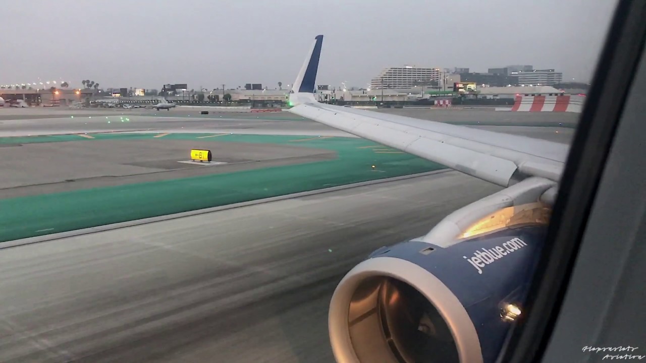 MUST WATCH - Beautiful LAX Dawn Takeoff JetBlue A321