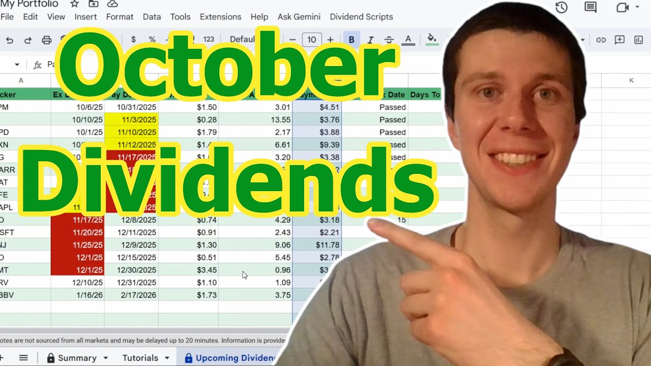 How Much Did I Earn From Dividends In October 2025 | Plus Free Dividend Spreadsheet Updates!