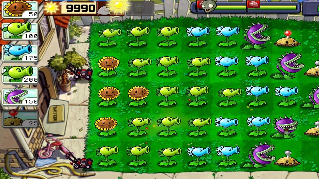 Plants vs Zombies | Adventure : Day | Level 8 - 10
