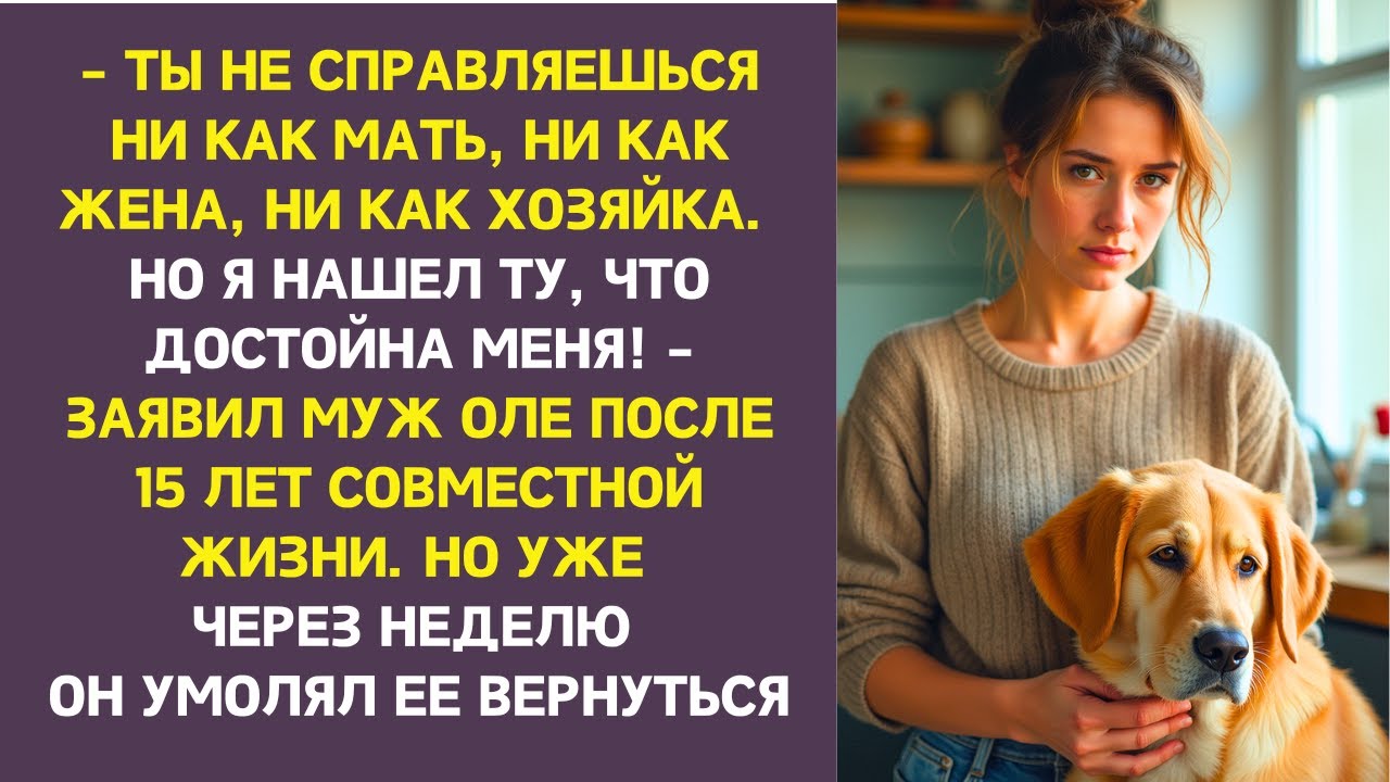 После 15 лет брака муж решил уйти, обвиняя Ольгу. Но ушла она. А через неделю он плакал у её двери.
