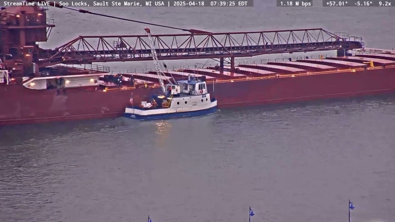 Lee A Tregurtha w/Ojibway delivery at the Soo locks on Apr 18th, 2025