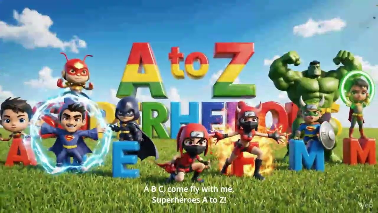 A to Z Superheroes | Learn All Superhero Names | Alphabet Superhero Cartoon For Kids