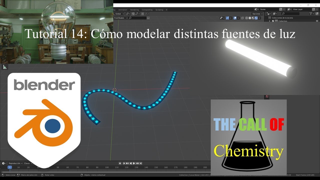 Tutorial Blender 14: Cómo modelar distintas fuentes de luz