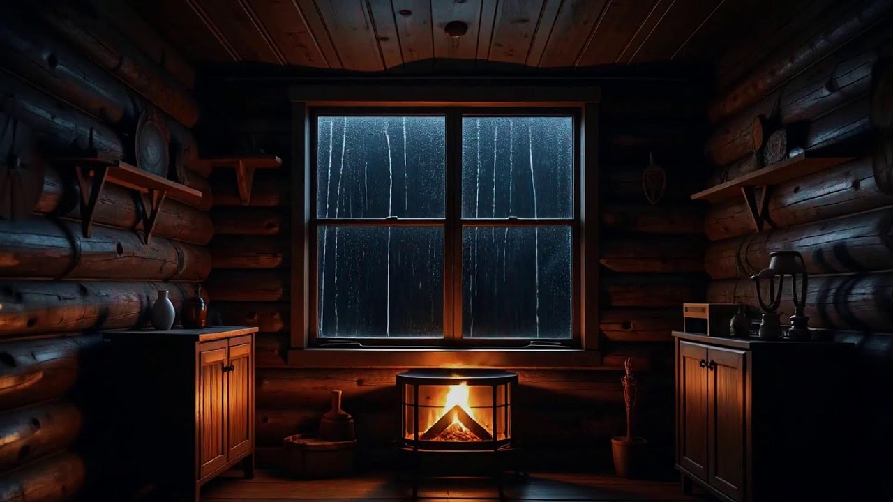 Deep Rain Sounds with Crackling Fireplace Sounds for Better Sleep