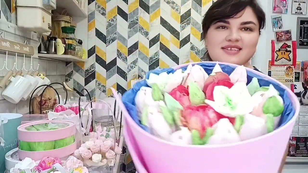Обзор коробочек на 8 марта. идеи подачи зефирных цветов. Интенсив по зефирным тюльпанам.