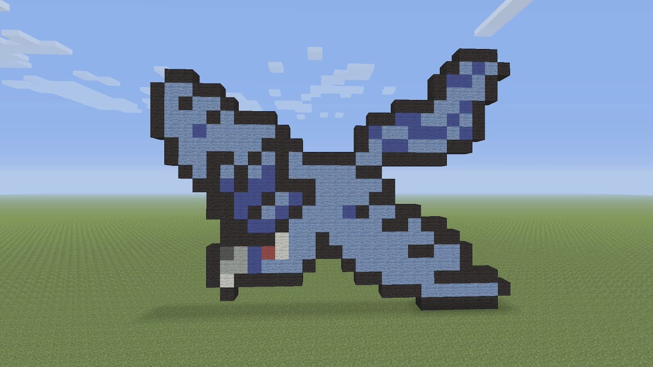 Пиксель-арт Minecraft — Покемон Артикуно #144