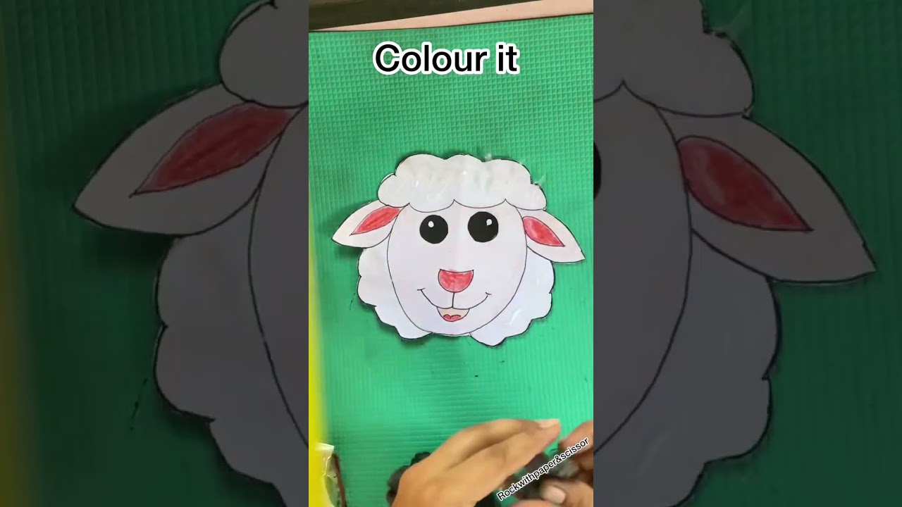 Day7/15 challenge #Easy Sheep 🐑 face mask for kids #Trending#part 2