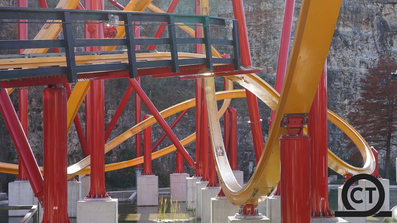 Wonder Woman Golden Lasso Coaster Off-Ride Six Flags Fiesta Texas (4K - No Copyright)