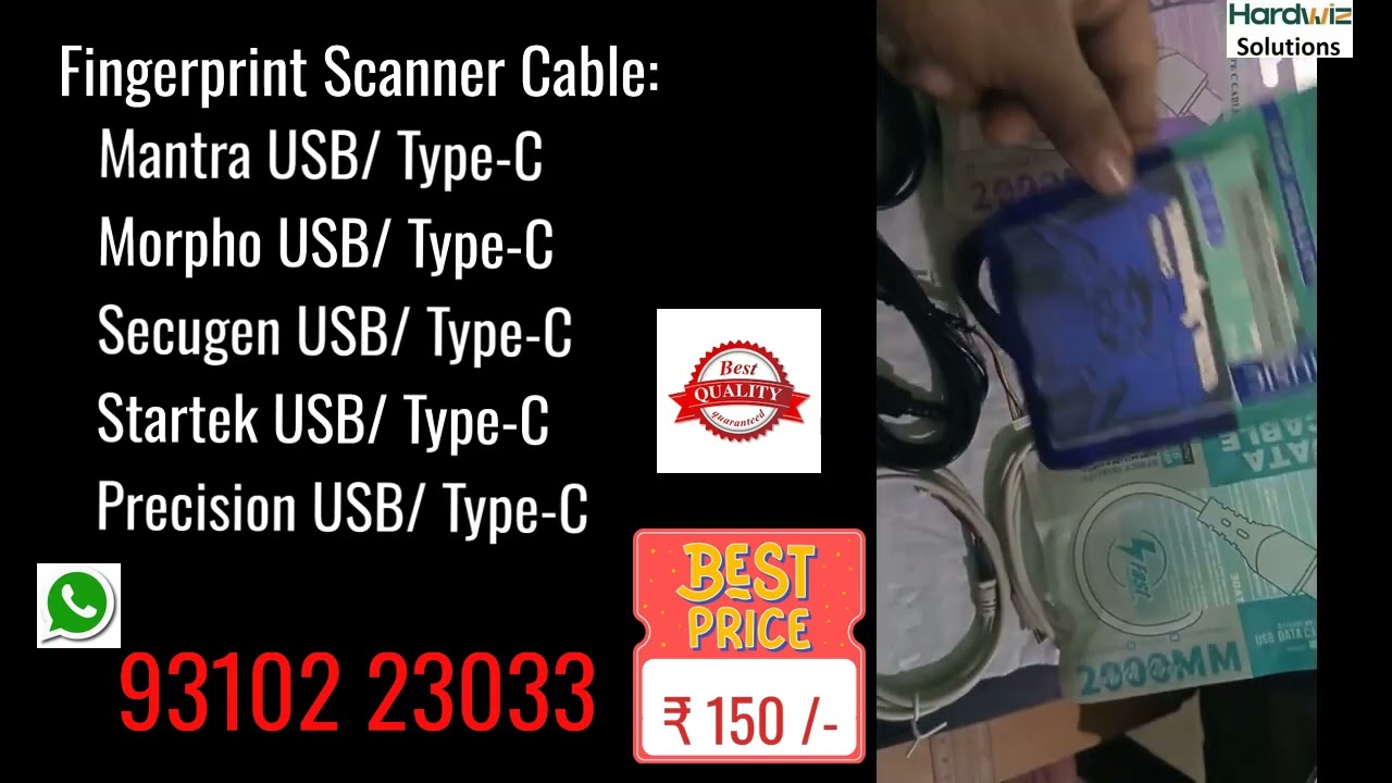 Fingerprint Scanner Cables Replacement | Mantra  Cable, Morpho Cable, Secugen, Startek, Precision