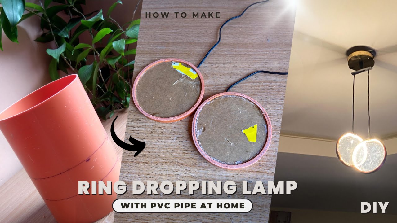 I Made a Modern Ring Light Pendant Using PVC & Acrylic | Unique DIY Lighting Idea!