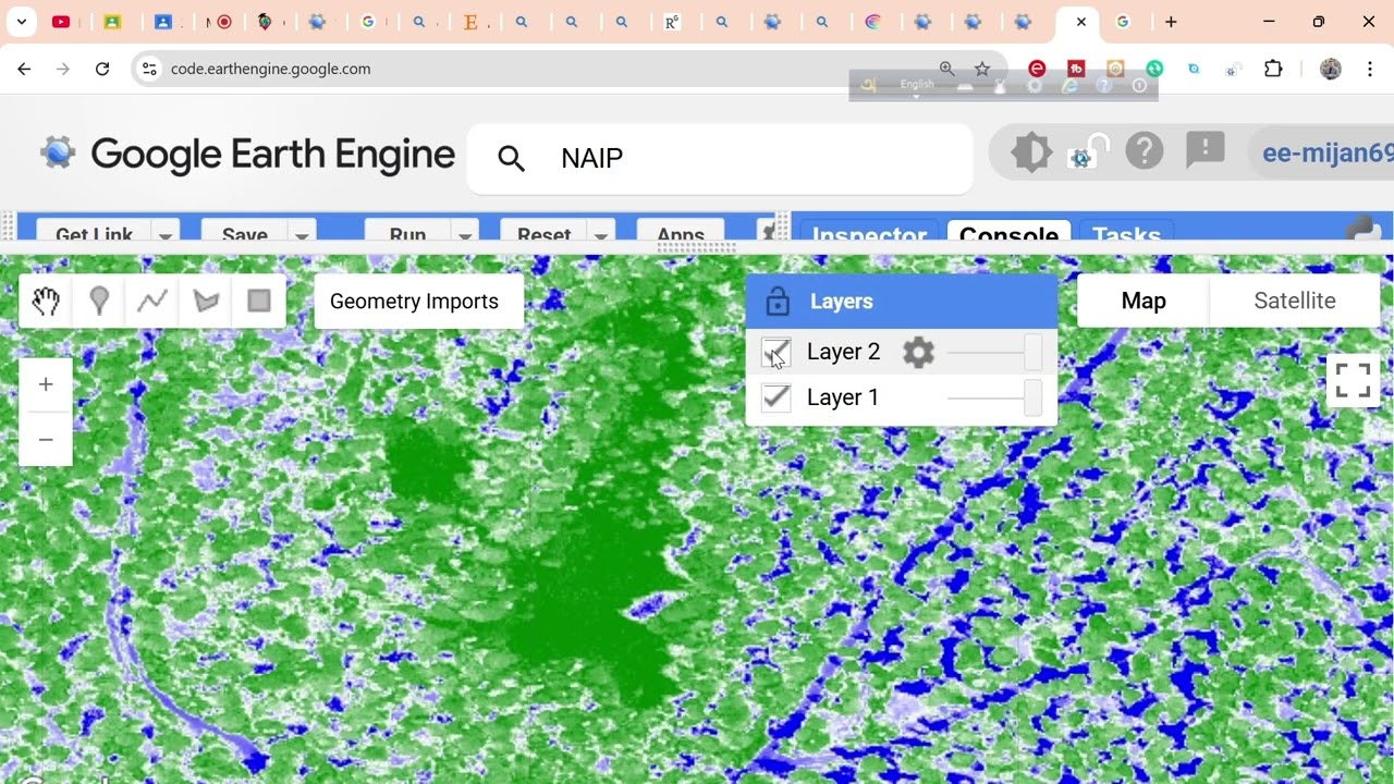 Visualizing NAIP Imagery and Monitoring NDVI using Google Earth Engine