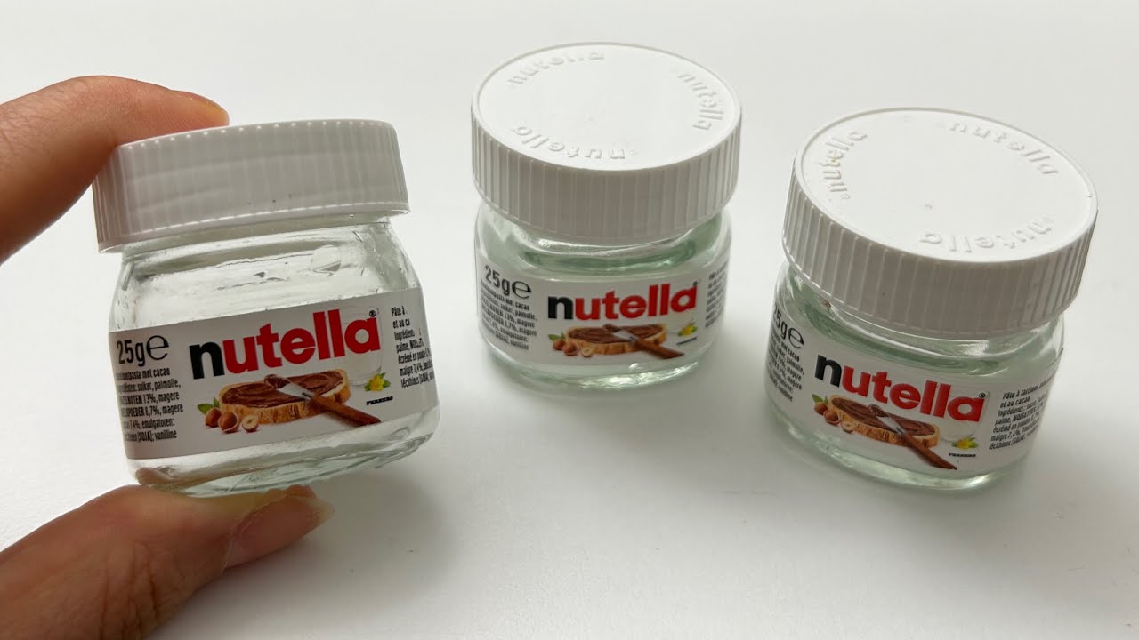 Look what I did with those tiny Nutella jars! DIY! Recycling!