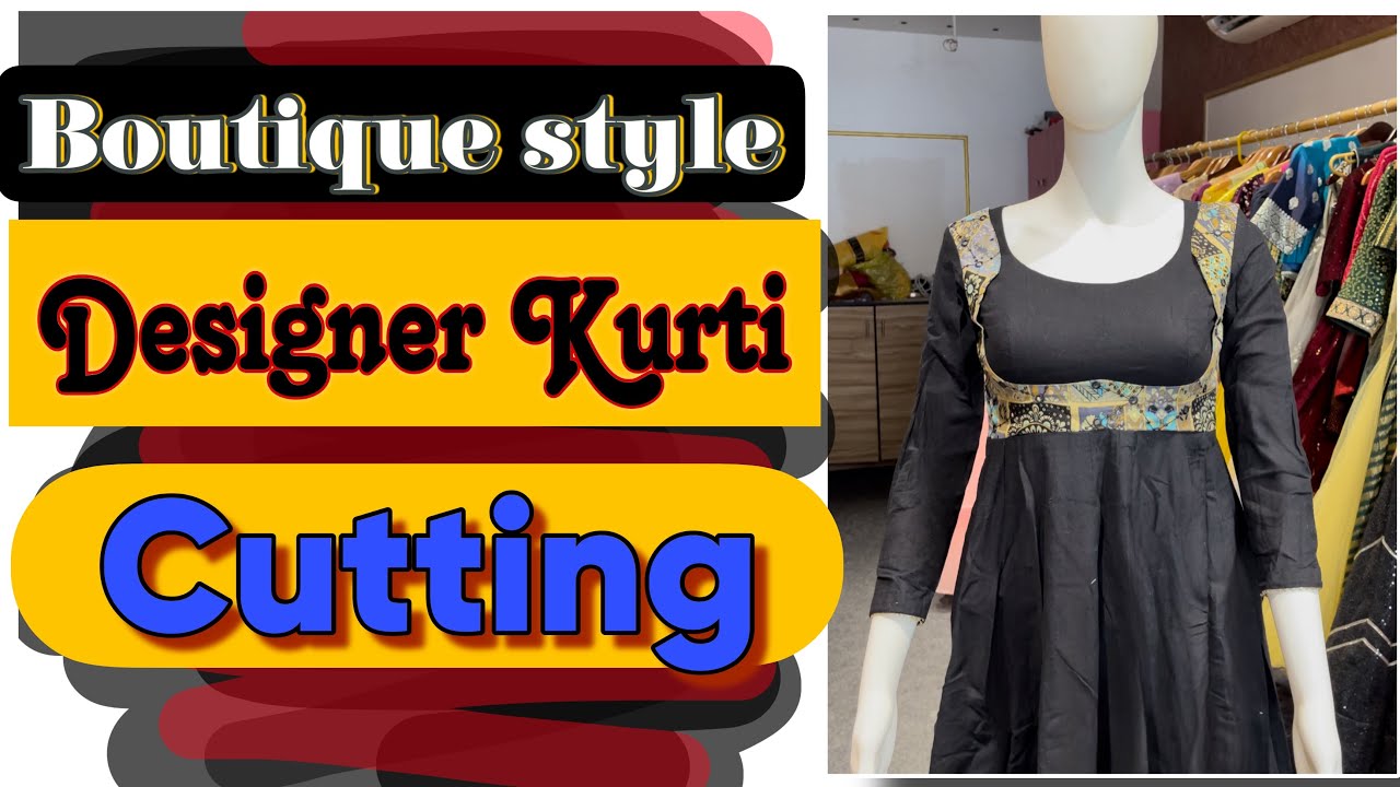 डिज़ाइनर कुर्ती कटिंग | Designer Kurti Cutting | princesscut Kurti yoke design | Tucks minus method