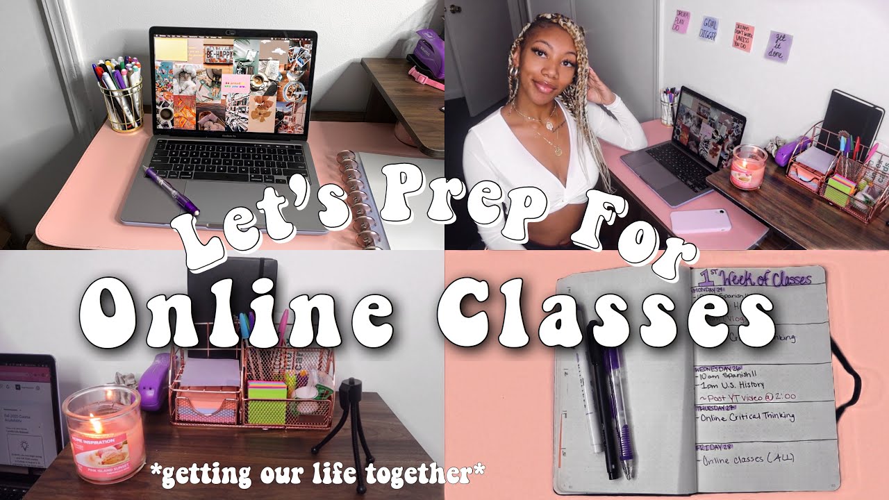 PREPARING FOR ONLINE COLLEGE CLASSES: Desk Organization, Desk Tour, How I Plan + Tips for success!