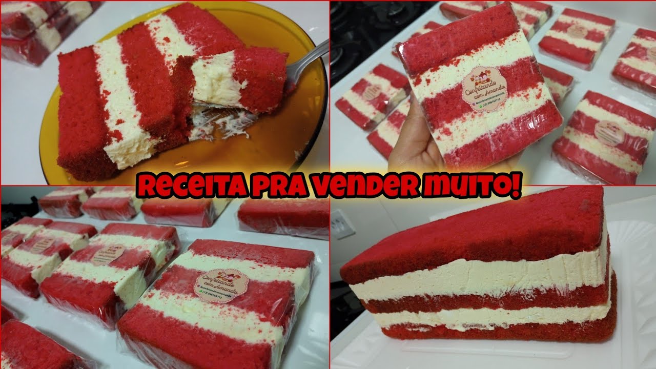 SLICE CAKE DE RED VELVET ❤️ A mais vendida do momento. Não perca tempo, coloque no cardápio 😱