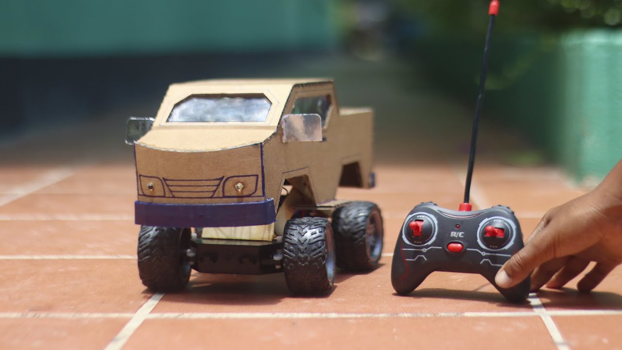 How to Make RC Monster Truck Remote Control from Cardboard at Home