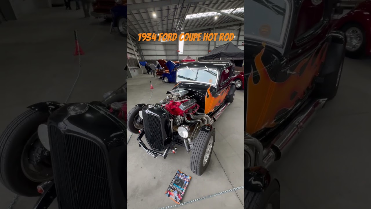 1934 Ford Coupe Hot Rod with Flames Paint Job.